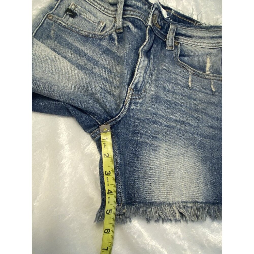 KanCan Jean Shorts Sz S Stretch Frayed Hem 5 In Inseam Medium Wash - Picture 9 of 9